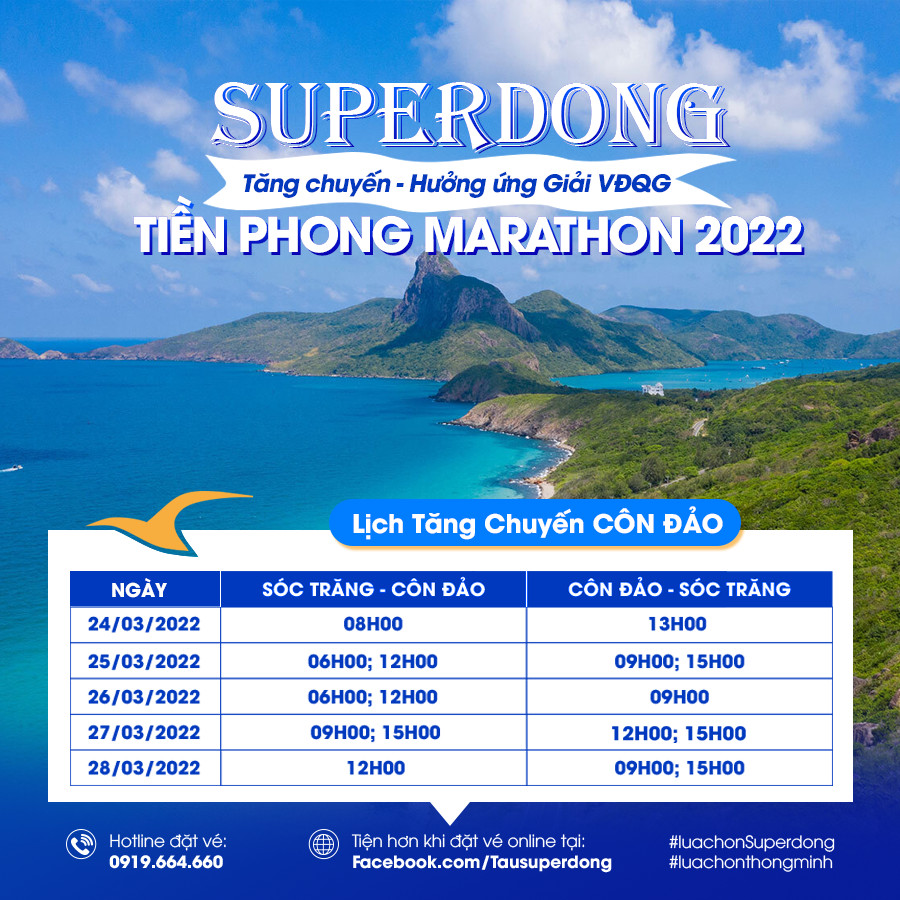 superdong tăng chuyến côn đảo đồng hành cùng giải vô địch quốc gia marathon báo tiền phong 2022